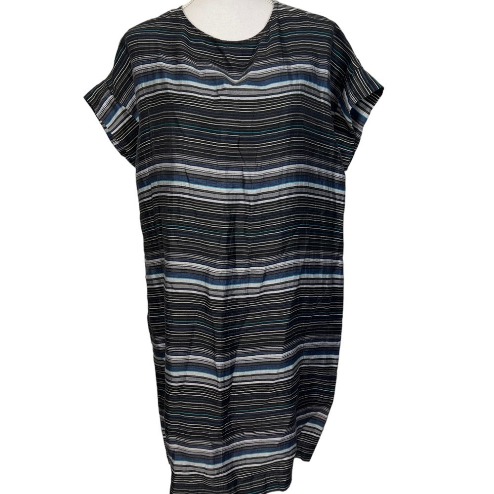 Studio 412 Oversized Boxy Pocket Summer Dress Medium Shift Striped